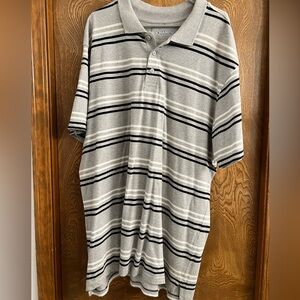 CHAMPS brand, short sleeve, grey polo with black and white stripes. Size 3XL